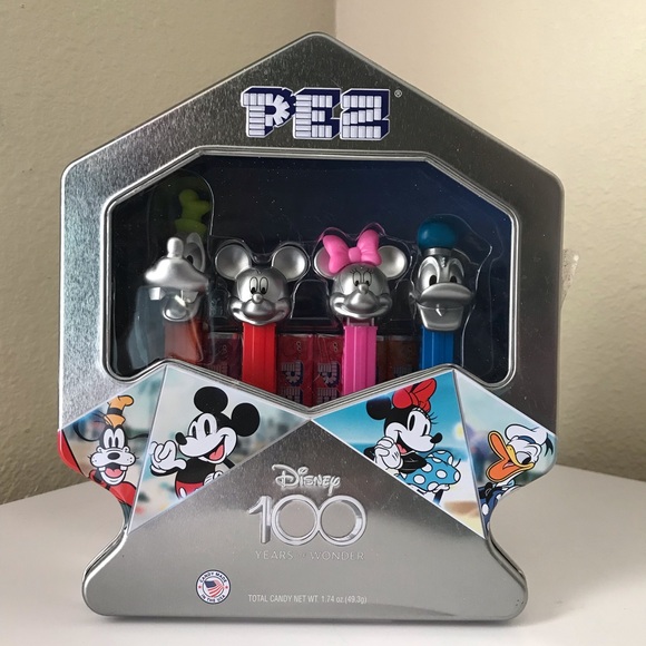 Pez Other - Disney 100 Years of Wonder Pez Tin Goofy, Mickey, Minnie, and Donald Duck